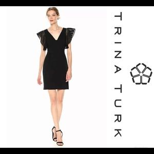 NWT Trina Turk Glowing Crepe V Neck Dress Sz 8